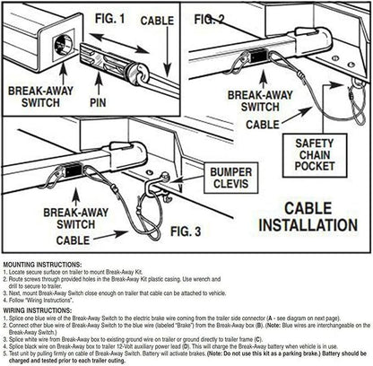 12V LED Trailer Brake Breakaway Safety Kit with Battery Meter Universal Towing Break Away System for Trailers