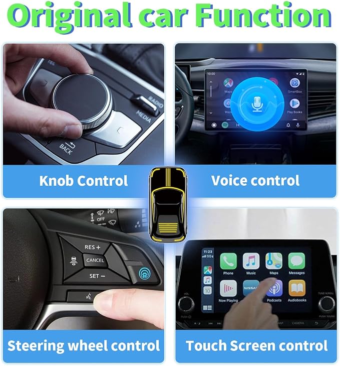 Wireless CarPlay Adapter, Convert Wired to Wireless CarPlay, Silver, Plug & Play, No Delay, USB & USB-C Compatible for Cars 2016+, Compatible with iOS & Android