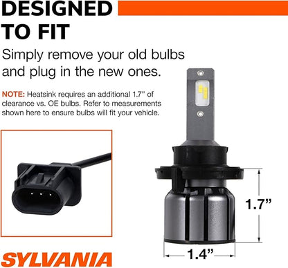 SYLVANIA - H13 LED Ultra - Fog Lights For Cars and Trucks - Headlight Bulbs for Off Road Powersports - 6000k Cool White LED Light - Maximum Lifespan - No Polarity - DIY Upgrade