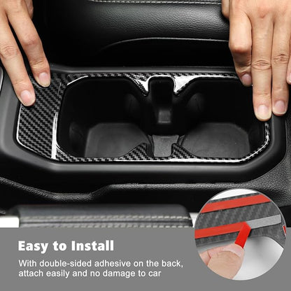 RT-TCZ Carbon Fiber Interior Trim Kit Cover Center Console Decoration Accessories Compatible with Jeep Wrangler JL JLU & Gladiator JT 2018-2023 23PCS