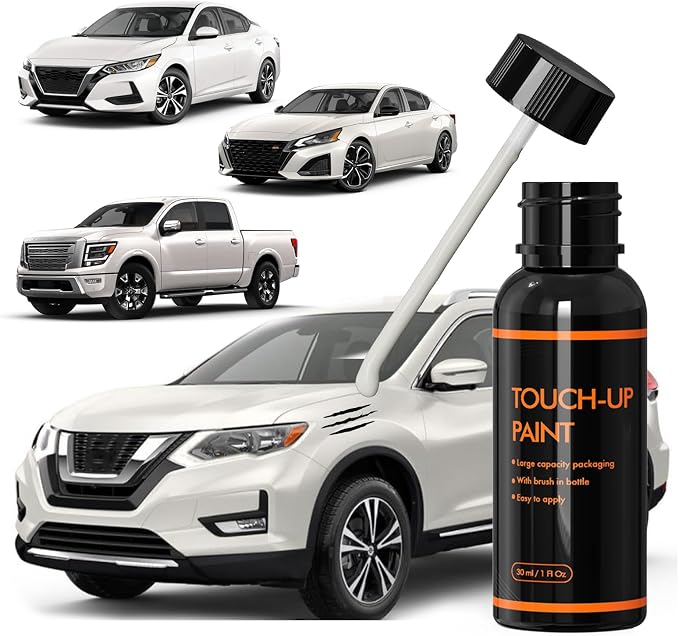 QAB Pearl White Tricoat Touch Up Paint for Nissan, DIY Car Paint Scratch Repair Kit, Automotive Paints, Quick & Easy Fix Scratch Repair for Rogue/Sentra/Altima/Frontier/Pathfinder/Versa