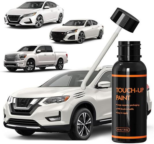 QAB Pearl White Tricoat Touch Up Paint for Nissan, DIY Car Paint Scratch Repair Kit, Automotive Paints, Quick & Easy Fix Scratch Repair for Rogue/Sentra/Altima/Frontier/Pathfinder/Versa