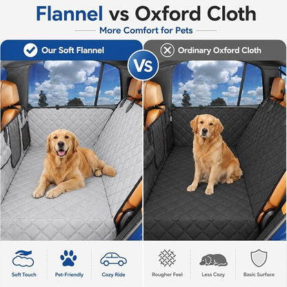 IJVAE Hard Bottom Car Seat Cover for Dog，Grey for Full Size SUV
