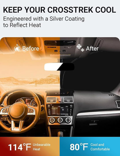 Proadsy 2026 Upgrade Front Windshield Sun Shade Foldable Sunshade Protector Sun Visor Custom Fit 2012-2017 Crosstrek 2.0i Premium Limited Wagon Accessories