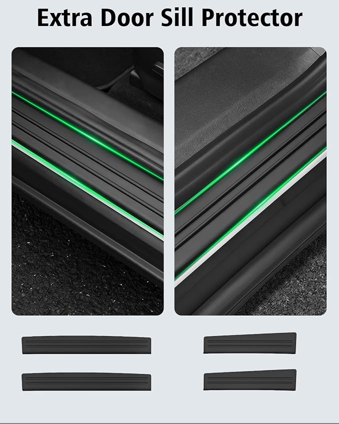 Floor Mats & Cargo Mat with Backrest Mat Custom for Chevy Equinox 2025 2026 (Only Gas) /GMC Terrain, Door Sill Guards, All Weather TPE Full Set Floor Liners Trunk Mat for Chevrolet Equinox Accessories