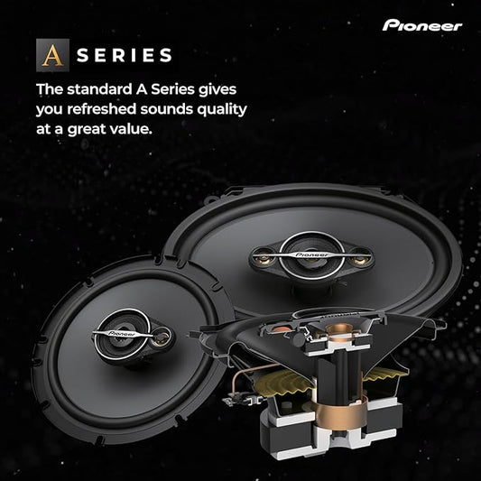 Pioneer A-Series Standard TS-A6881F 6” x 8” 4-Way Speakers (Pair) – 350W Max, Balanced Sound + Smooth Treble, Enhanced Bass, Great Stock Replacement