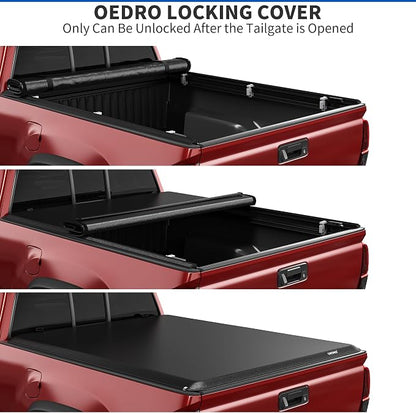 OEDRO Soft Roll Up Truck Bed Tonneau Cover Fit for 2017-2026 Honda Ridgeline, Fleetside 5 Feet Bed
