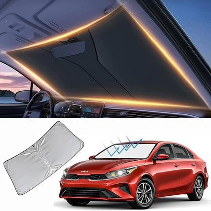 Windshield Sun Shade for Kia Forte Front Window Shades Cover for 2014-2024 2025 2026 Forte Windshield Sun Visor Protector Car Accessories