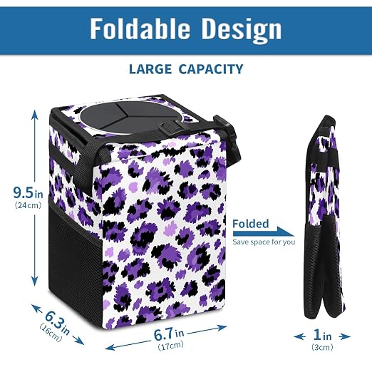Car Trash Can – Multi-Purpose, Lightweight and Portable with Durable Water-Resistant Coating, No Installation Required, Practical and Ample Capacity, Variety of Colors.Tiger Pattern