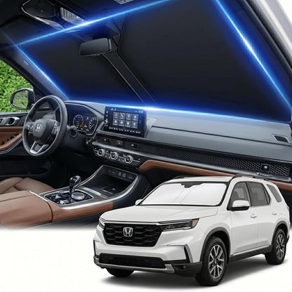 Windshield Sun Shade for Honda Pilot 2016-2024 2025 2026 Sunshade Front Window Shade Custom Fit Pilot Accessories Sun Visor Foldable Shade Blocks UV Rays Accessories