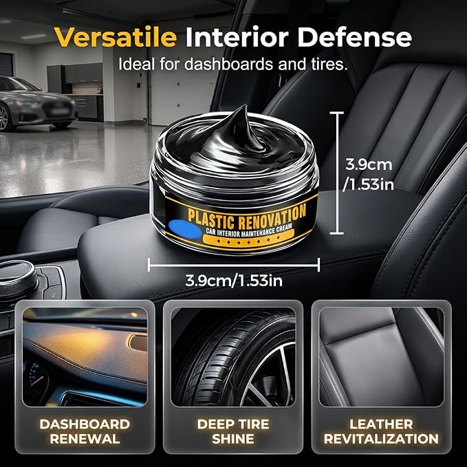 Tire Coating Paste, 2026 New Car Maintenance Cream for Tire Dashboard Seats, Upgraded Car Trim Renewal for Interior Exterior Renovation, Powerful Auto Detailing Cream for Car Owners (1Pc)