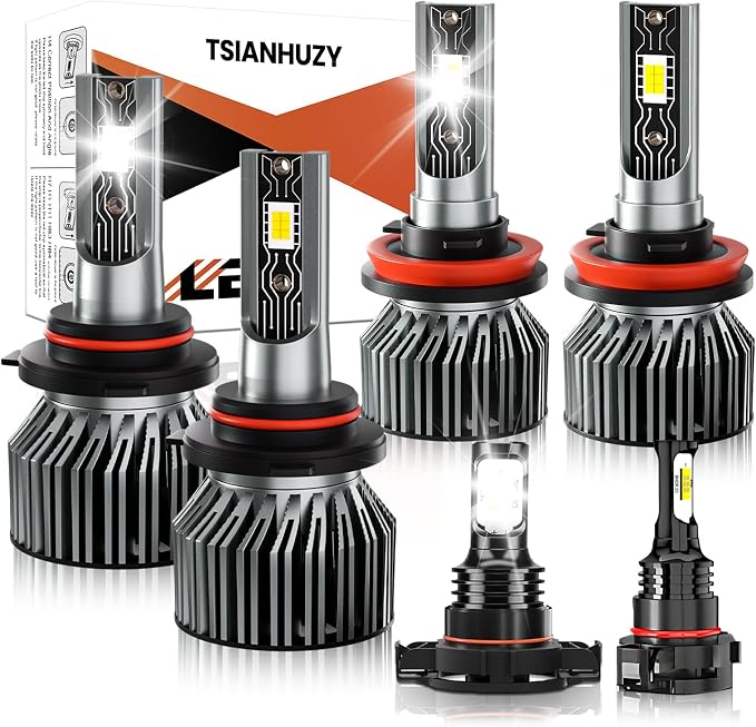 Fit for 2013-2022 Chevrolet Colorado Driving light bulbs, 700% Hi/Lo Beam Fog Lights Bulbs Combo，6500K White, 44000LM Powersports Bulbs with Fan,Plug and play，6PCS
