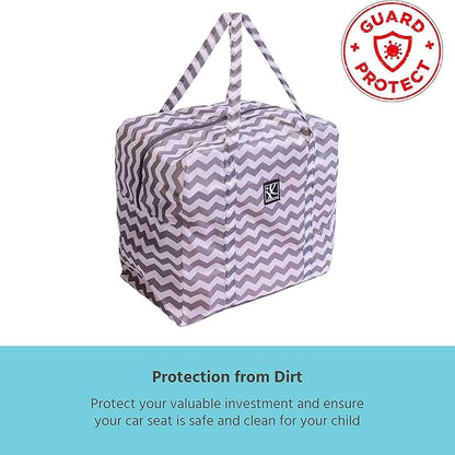 J.L. Childress Go-Go Travel Bag for Kids Backless Booster Seat-Compact Carrier for Airplane & Air Travel,For_Toddler Backless Booster Car Seats,Fits Compact Strollers like GB Pocket-Chevron(Pack of 6)