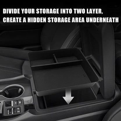 Muslogy Center Console Organizer Compatible with 2023-2026 Honda Pilot Accessories, 2024 2026 Ridgeline/2024-2026 Passport Center Console Storage Box Divider Inserts Interior ABS Material(Black)