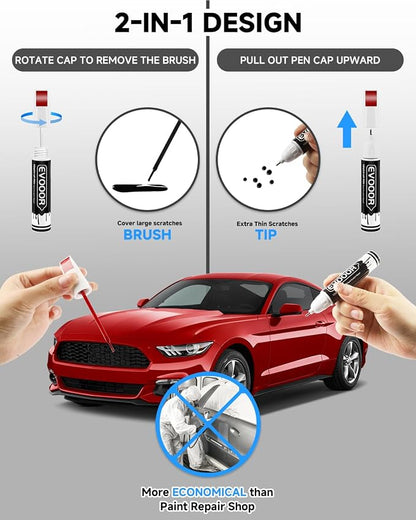 PQ Race Red Touch Up Paint for Ford – Exact Match 2 in 1 Paint Pen for Chips and Nicks Repair