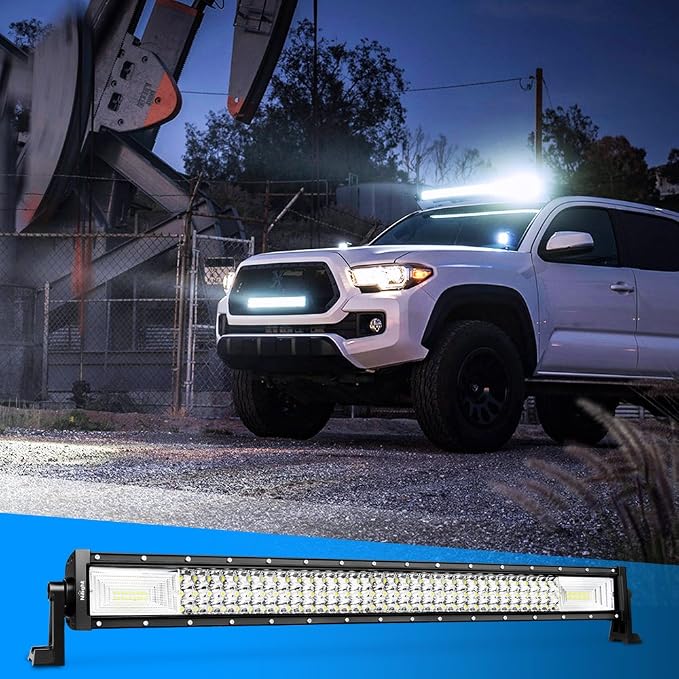 Nilight LED Light Bar 32Inch 378W Flood Spot Combo Triple Row Driving Lamp Roof Bumper Off Road LED Work Lights Pods for Van Camper Wagon Car Pickup Golf Cart ATV UTV SUV Truck Boat 4x4