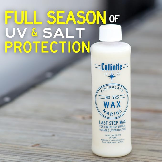 Collinite 925 Wax- Marine/RV Carnauba + Polymer Wax Sealant for Long-Lasting Fiberglass Protection. Easy to Apply+DA Friendly. Prevents Oxidation + Provides High Gloss Shine+UV Protection (16 fl oz)