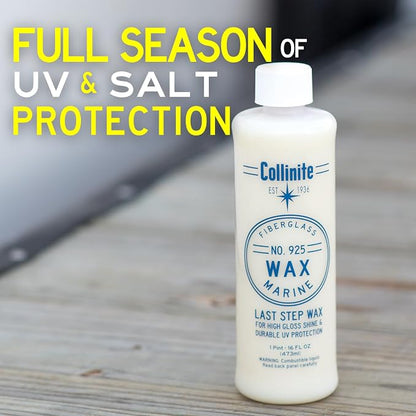 Collinite 925 Wax- Marine/RV Carnauba + Polymer Wax Sealant for Long-Lasting Fiberglass Protection. Easy to Apply+DA Friendly. Prevents Oxidation + Provides High Gloss Shine+UV Protection (16 fl oz)