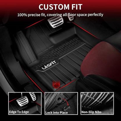 LASFIT Floor Mats for Range Rover Sport 2014-2022 (Not for Discovery/Evoque), TPE All Weather Custom Fit for Land Rover Sport Floor Liners 1st & 2nd Row Car Mats, Black, Easy to Clean