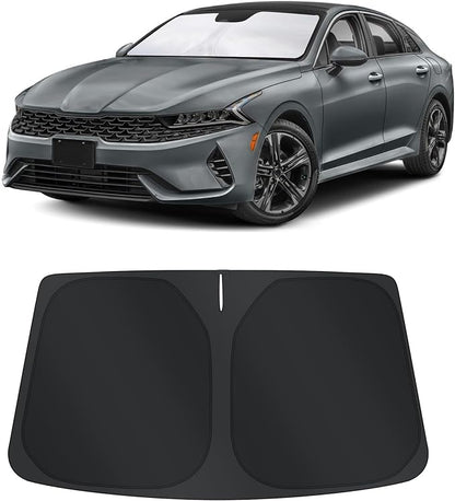 TINGLU Sun Shade for Hyundai Sonata 2021-2024 2025 2026 Kia K5/2020-2026 Accessories Windshield Sun Shade Window Shade UV Rays Protection Sun Visor Cover with Steering Wheel Sunshade Storage Bag