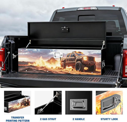 Truck Bed Tool Box,truck toolbox compatible with Sierra, Sierra Accessories, 38.5 x 11.6 x 9.6 Inches, Alloy Steel, Lockable, Weathertight, Rust Resistant, Flip Top, For Pickup Trucks
