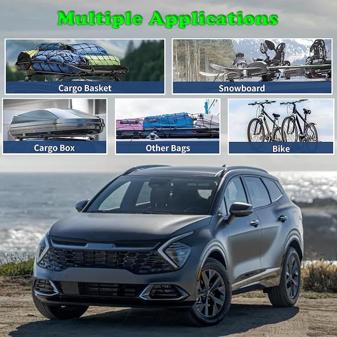 Roof Rack Cross Bars Compatible with 2023 2024 KIA Sportage SX & SX Prestige with Raised Side Rails,Aluminum Heavy Duty Roof Rails Cross Bars for Rooftop Cargo Carry Luggage Kayak Canoe Bike Snowboard