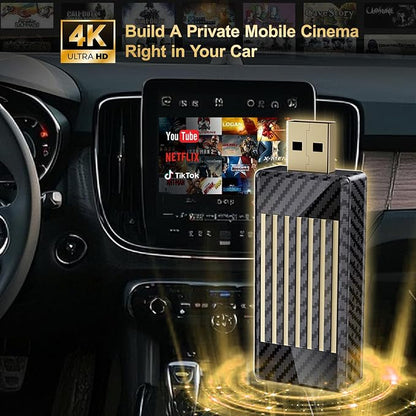 Wireless CarPlay & Android Auto Adapter AI Magic Box,Built-in Play Store YouTube TikTok, HD Screen Mirroring, Plug and Play for OEM Factory Wired CarPlay Vehicles