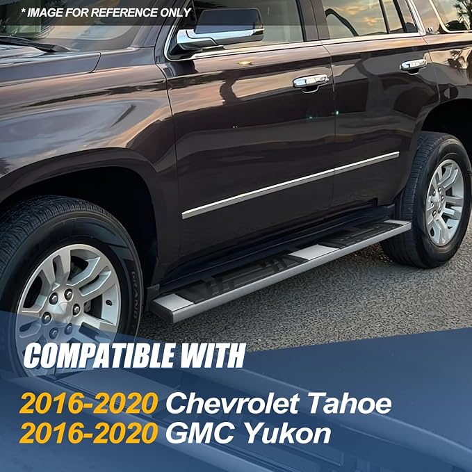 Auto Dynasty Running Boards Compatible with 2016-2020 Chevy Tahoe GMC Yukon, Stainless Steel Side Step Rail Nerf Bars, 6.5" x 73" Step Bars, Polished Chrome