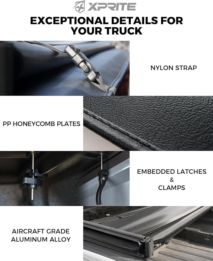 Xprite Soft Tri-fold Truck Bed Tonneau Cover Compatible with 2007-2026 Chevy Chevrolet Silverado/GMC Sierra 1500 5.8FT Bed (69.3")