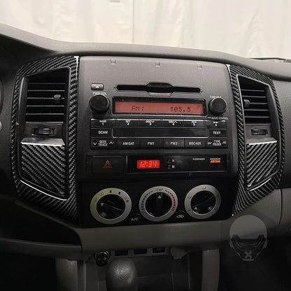 NVCNX Real Premium Carbon Fiber for Toyota 2nd Gen Tacoma Accessories 2005-2011 2006 2007 2008 2009 2010 Car Dash Center Air Vent Panel Cover Interior Trim Thick Overlay Sticker Decal 4PCs - Style B