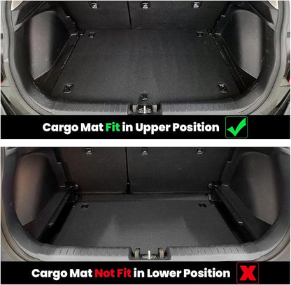 LASFIT Floor Mats & Cargo Mats Fit for Hyundai Venue 2026 2025 2024 2023 2022 2021 2020 (Cargo Mat for Upper Position),All Weather TPE Custom Fit Venue SE/SEL/Limited Accessories Floor Liners, Black
