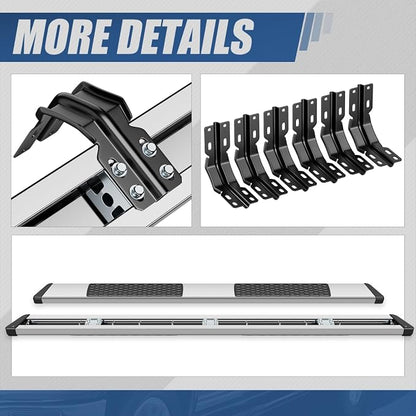 Auto Dynasty Running Boards Compatible with 1999-2016 Ford F250 F350 F450 F550 Super Duty Crew Cab, Stainless Steel Side Step Rail Nerf Bar, 5.5 Inches Step Bars, Polished Chrome