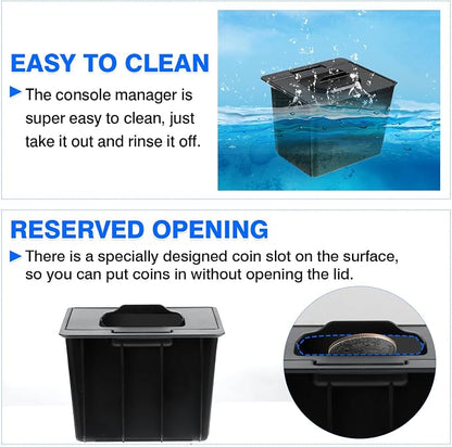 Autorder Coin Holder for Toyota Tacoma 2016-2023 Accessories - Armrest Insert Center Console Organizer with Coin Slot - ABS Plastic Secondary Storage Box