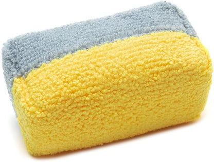 Autofiber Mini [Saver Applicator Terry] Ceramic Coating Applicator Sponge | 12 Pack | with Plastic Barrier to Reduce Product Waste. (Gold/Gray)