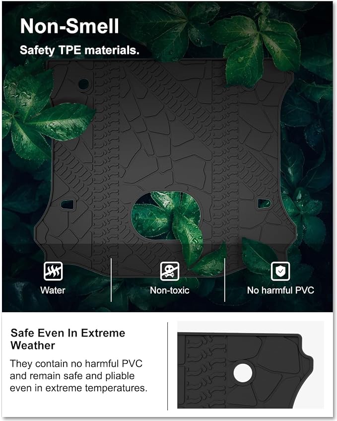 KIWI MASTER Cargo Mat for 2015-2018 Jeep Wrangler JK, OEM Replacement 82214404, Custom Fit All Weather Rear Cargo Liner, Heavy Duty TPE Tray Trunk Mat, Black