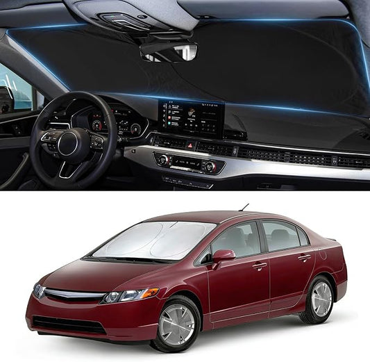 Sun Shade for Honda Civic 2006-2011 Windshield Sunshade fit Civic Accessories Front Window Cover Shield Car Sun Visor Screen Protector Block UV Ray Heat