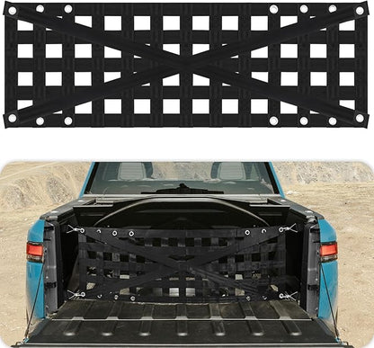 Tailgate Net with Adjustable Buckle Straps, 54"x17.7" Tailgate Cargo Net for Truck Bed, Perfect for Jeep, Pickup, Truck, Chevrolet, Ford (Black)