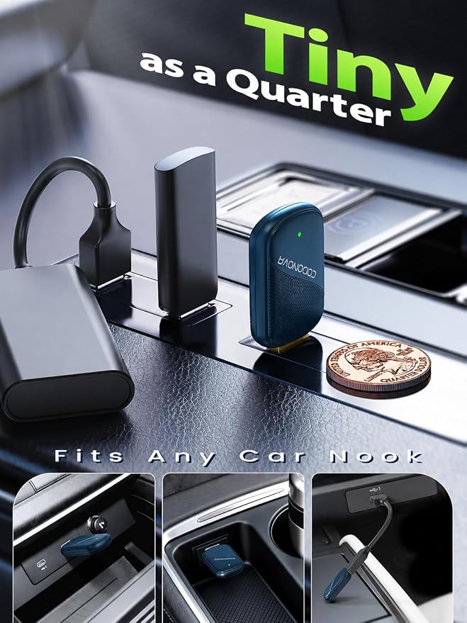Wireless CarPlay Adapter for iPhone & Android Auto - Wired to Wireless Car Play Dongle, Gold-Plated USB, No Lag & Auto Reconnect for Daily Drive, Mini Size, Plug & Play with OEM Wired Cars 2016+