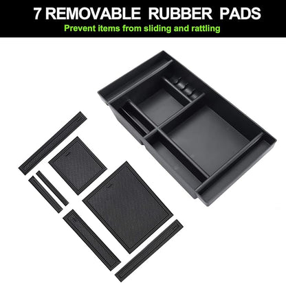 PIMCAR Center Console Organizer for 2019-2022 Chevy Silverado 1500/GMC Sierra 1500 & 2020-2023 Silverado/Sierra 2500HD/3500HD | Full Console Bucket Seats Only | Black Interior Trim Accessory