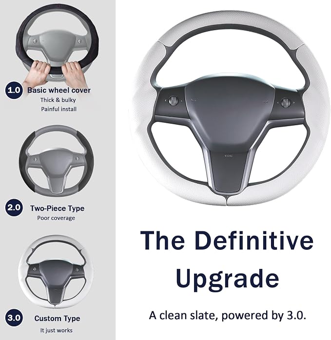 Steering Wheel Cover for Tesla Model 3(2017-2023) Model Y(2020-2024), Steering Wheel Accessories for Tesla Model 3/ Y