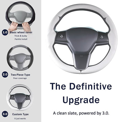 Steering Wheel Cover for Tesla Model 3(2017-2023) Model Y(2020-2024), Steering Wheel Accessories for Tesla Model 3/ Y