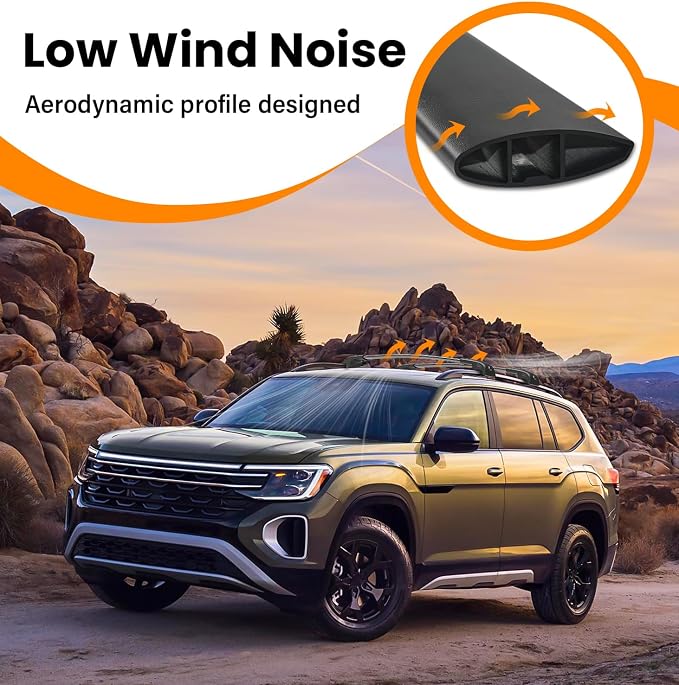 Lockbale 300lbs Roof Rack Cross Bars Fit for Volkswagen VW Atlas 2017-2026 (Not for Atlas Cross Sport), Heavy Duty Aluminum Roof Rails Crossbars Rooftop Cargo Bars Luggage Bike Kayak Racks