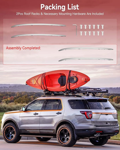 2Pcs Roof Racks Silver 165LBS Side Rails Compatible for Honda CR-V 2017-2022 Luggage Cargo Carrier, Aluminum Cargo Carrier Rooftop Bag Luggage Racks Cross bar