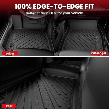 LASFIT Floor Mats for Nissan Altima 2018 2017 2016 2015 2014 2013, All Weather TPE Custom Fit Floor Liners with Full Set Car & Trunk Mats Accessories, Black