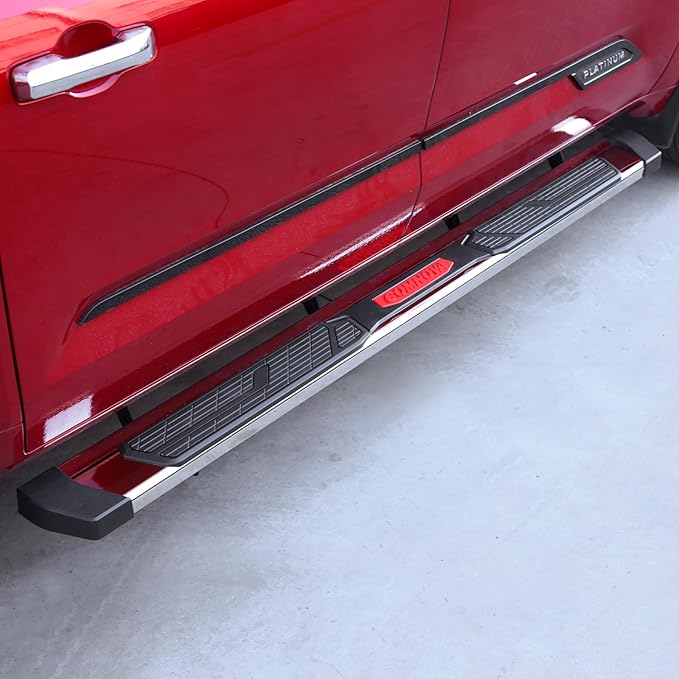 COMNOVA 6 Inch Running Boards Compatible with 2024-2026 Toyota Tacoma Double Cab with 4 Full-Size Doors. Tacoma Side Steps Nerf Bars, High Light Stainless Steel Step Bars with Non-Slip Plastic Pads.