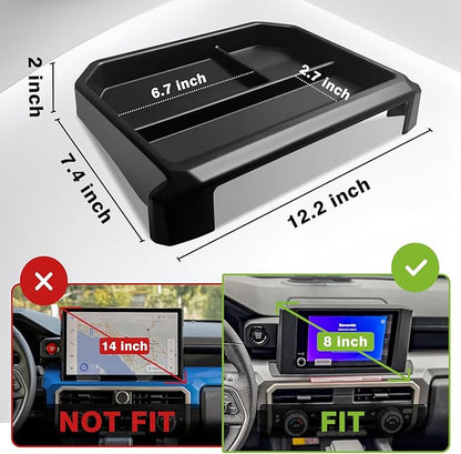 Muslogy Dashboard Storage Box for 2024 2025 2026 Tacoma & 2025 2026 4Runner Accessories Center Console Organizer w/ 8-inch Screen for SR SR5 TRD PreRunner TRD Sport Off-Road Pro Trailhunter (Blue)