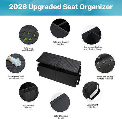 Mixsuper Liner Car Seat Organizer for Subaru Ascent 2019-2026, Console Organizer Backseat Box for Subaru Ascent, Dog Toy Foldable Storage Bin Collapsible Box Kids Toys Baby Supplies Travel Accessories