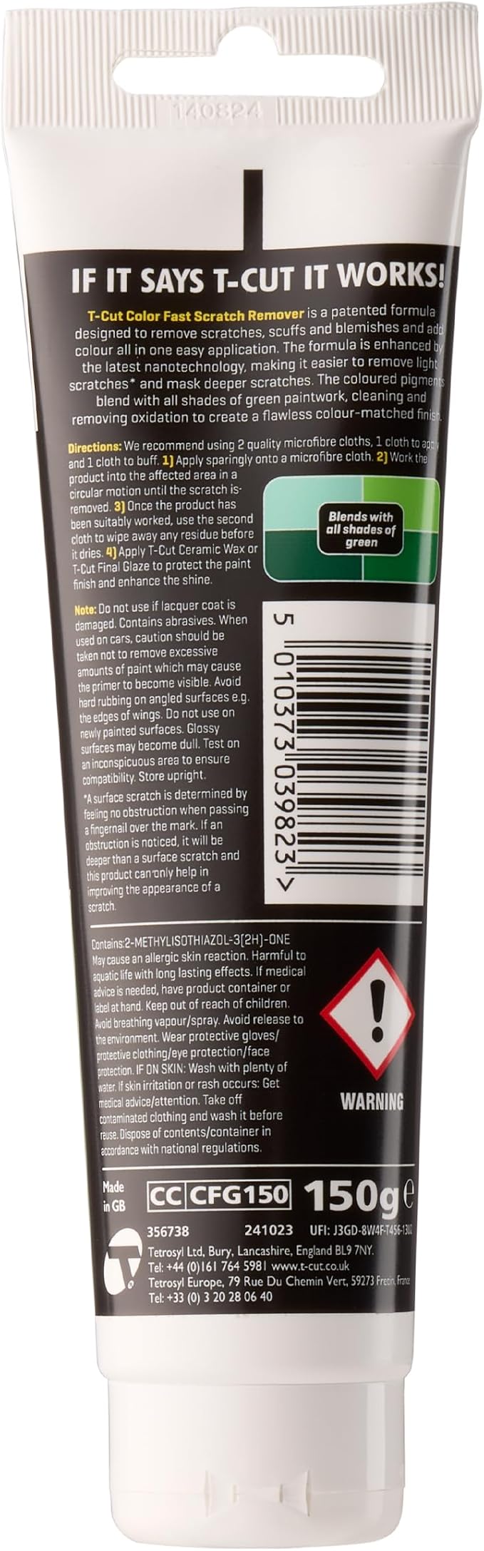 T-Cut Color Fast Scratch Remover & Paint Restorer, Green - Repairs Swirls & Scratches, Removes Oxidation, Restores Color & Enhances Shine, 5.3 oz
