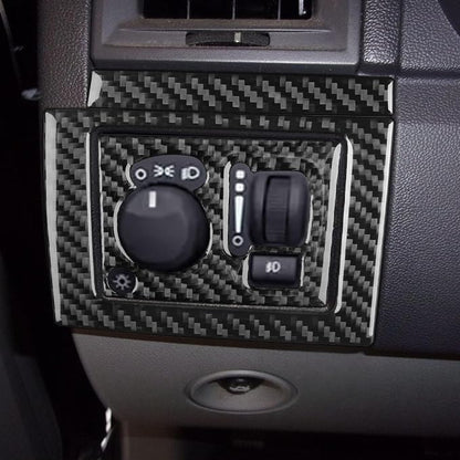 Car Headlight Switch Kit Decal Driver Side Dash Sticker Real Carbon Fiber Trim Compatible with Dodge Charger 2008 2009 2010 Interior Accessories Decor Style A 3pcs Black