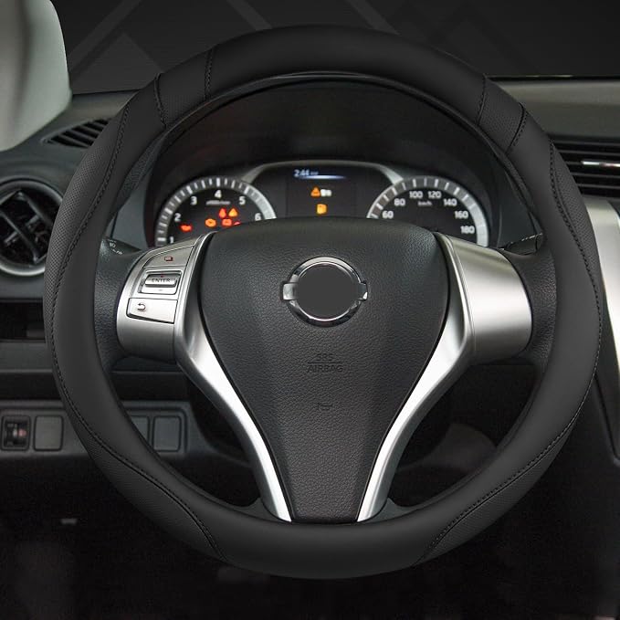 West Llama Customized Auto Car Steering Wheel Cover for Nissan(Black-Standard Size)